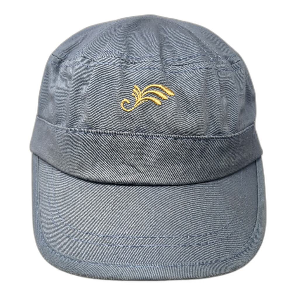Town Talk Army Cap Blue One Size Cotton Strapback Scroll Graphic Twill Flat hat